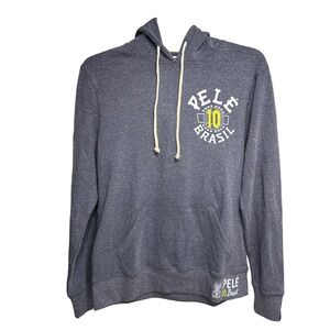 Roots of Fight Pele Brasil 1958 World Cup Soccer Hoodie Charcoal Grey Mens M
